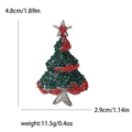 Christmas tree brooch with red and green rhinestones measuring 4.8cm height and 2.9cm width - Christmas Tree-1879-RD (Red & Green Vintage Rhinestone)