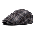 Béret classique à carreaux gris et marron avec boucle en métal ajustable pour homme - Carreaux Gris