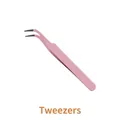 Roze matte pincet met gebogen punt voor DIY knutselwerkjes met lakzegels en was - Pincet voor Zegellak