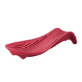 Repose-cuillère en silicone rouge avec texture ondulée et tapis de cuisine isolant - Rouge
