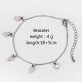 Silver bracelet with peach pendants including size 18+5cm and weight 4g details - Silver Peach Bracelet