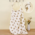 Adjustable cotton nursing cover with cute bear print and metal D-ring buckle - Bear Head Print with Metal Buckle