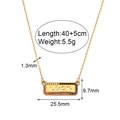 Micro Inlaid Luck Rectangular Brand Pendant Necklace - Gold Color