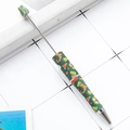 DIY plastic beaded pen with green Christmas patterns including elf legs and trees - Christmas Green Type 3 (115)