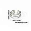 Silver fishtail titanium steel ring dimensions with adjustable triple band design - TYR0431 / Silver Three-layer Straps