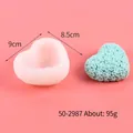 Stampo in silicone cuore 3D con candela azzurra finita, dimensioni circa 9cm x 8,5cm - Trama Floreale / Medio (50-2987-D)