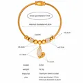 Detailed size specifications for a gold twisted wire bracelet with a heart love pendant - Gold (Z254)