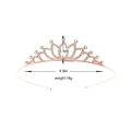 Serre-tête couronne de princesse or rose pour filles avec strass blancs et cœurs - Couronne à cœurs entrelacés en or rose (Style 36)