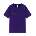 T-shirt violet de la fête des mères avec lettrage vert et petites fleurs oranges - XS / Violet / Mother's Day