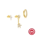 Three-piece S925 sterling silver gold-plated earring set with marquise zircon stones - 925 Silver / 3Pcs Set - Gold #3