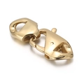 Cierre conector dorado de acero de titanio pulido para pulseras de cadena cubana - 11mm / Dorado
