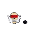 Spilla in smalto punk teschio con maschera rossa e dettagli di fumo bianco per zaini - Teschio con Maschera per gli Occhi