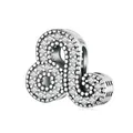 Vintage S925 sterling silver Leo zodiac charm with sparkling white zircon stones - Leo