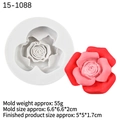 3D blooming rose silicone mold for flower cake decoration and dessert garnishes - 5-Grey 15-1088 Rose