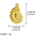 Golden nautilus shell pendant charm in stainless steel for DIY jewelry making - Conch
