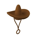 Brown Mexican sombrero shaped silicone straw cover for 6-10mm reusable straws - 1 Piece / Fisherman Hat Brown