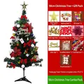 Traditional 90cm PVC Christmas tree set with red bows, stars and holiday ornaments - 90cm Christmas Tree Set