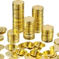 Golden St. Patrick's Day coins with lucky shamrock and Happy St. Patrick's Day engraving - Gold Coin