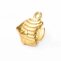 Golden fish shaped stainless steel pendant with scale texture for DIY jewelry making - Tropical Fish (12.5mm*12.5mm) / Gold