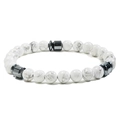 White turquoise beaded bracelet with magnetic hematite stones for men and women - White Turquoise & Hematite (Style-2)