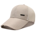 Beigefarbene Mesh-Baseballkappe mit langem Schirm und Sport-Abzeichen für Sonnenschutz - Verstellbar / Khaki