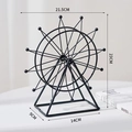 Retro black metal Ferris wheel model ornament with 23cm height for home shelf decor - Small (New) / Black