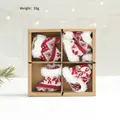 Coffret d'ornements de Noël tricotés avec bonnet et bottes en laine rouge et grise - Gants et Chaussettes