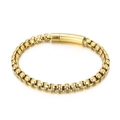 Pulsera vintage para hombre de acero inoxidable dorado con cadena veneciana y cierre magnético - 22cm / 6mm Dorado