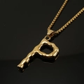 Men's 18K gold plated stainless steel necklace featuring a bold letter P pendant - Gold Letter P Pendant