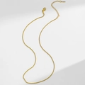 Collier chaîne box en acier inoxydable plaqué or 18K avec fermoir mousqueton - boîte chaîne / Doré