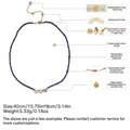 Collana di pietre naturali blu con tre perle e distanziatori dorati, lunghezza 40 cm - Collana di Lapislazzuli Blu con Perle d'Acqua Dolce