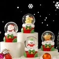Set of 4 Christmas theme crystal balls with cartoon figurines and festive stocking base - Christmas Stocking Shape (No. 26) / Small (45#) With Light And Snow