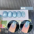 Light blue cat eye magnetic nail gel polish shade N12 with a shimmering velvet finish - N12 To The Beach 7ml