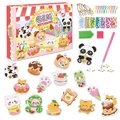 DIY Gem Keychain Kit for Kids with 15 Cartoon Characters Including Panda and Tiger - Cute Animals Food Style (SK8021)