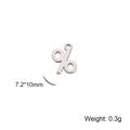 Silver stainless steel percent sign pendant 7.2x10mm for DIY jewelry making - Percent Sign (%) / Steel