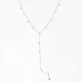 Silver Y-shaped stainless steel necklace featuring multiple delicate butterfly pendants - Butterfly (D801) / Silver