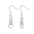 Elegant S925 sterling silver drop earrings with a geometric Celtic knot design - Silver Ear Hook Pendant (APE133-P)
