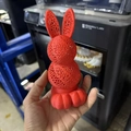 Lapin de Pâques rouge imprimé en 3D avec structure en treillis, décoration de fête - 12.5cm Rouge