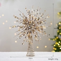 Sparkling gold and silver 30cm Christmas tree topper star with metallic spring base - Champagne Gold Starburst Tree Topper / 24cmx30cm