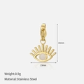 DIY 18K gold plated stainless steel evil eye pendant with crystal detail, 19x13mm size - Eye Pendant