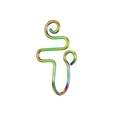Rainbow gradient faux nose ring clip made of vacuum-plated stainless steel wire - Style 6 Rainbow