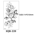 Black sketch floral temporary tattoo sticker XQB-339 for arm 114x210mm size - Black and White Floral Combination (XQB-339)
