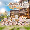 Flocked Siamese cat blind box figurines with velvet texture on wooden display - -352 Siamese Little Bean / Full Set (12pcs)