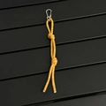 Handmade orange braided rope keychain with metallic lobster clasp on dark background - Yellow