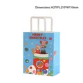 Bolsa de regalo de Navidad azul con dibujos animados e impresos, tamaño 27x21x11cm - Música de Navidad-Azul Cielo