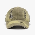 Gorra de béisbol vintage verde militar y caqui con acabados lavados y desgastados - Caqui