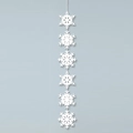 Guirnalda vertical de seis copos de nieve blancos de papel para decoración de Navidad - Copo de Nieve Blanco Perlado 6 Piezas Por Tira