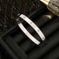 Titanium steel buckle bracelet with silver stars and zircon stones for women - Steel