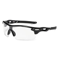 Sporty semi-rimless cycling sunglasses with black frame and clear protective PC lens - Black Frame Clear Lenses