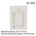 White Baroque vintage mirror frame silicone mold for cake fondant and DIY clay crafts - Style 2 (Rectangle) / Gray